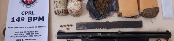 Explosivos e metralhadora encontrados em Santo Antônio de Jesus