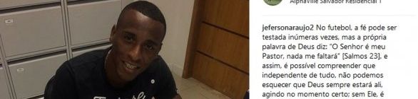 Em rede social, Jeferson posta assinatura de contrato com o Vitória